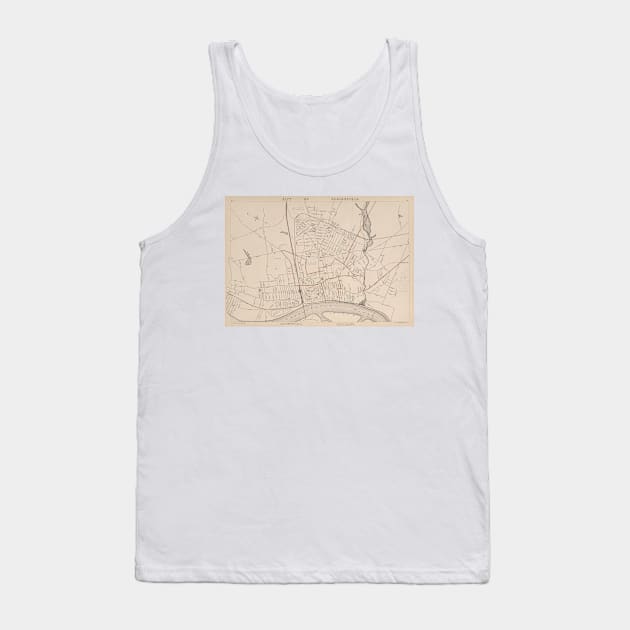 Vintage Map of Springfield MA (1891) Tank Top by Bravuramedia